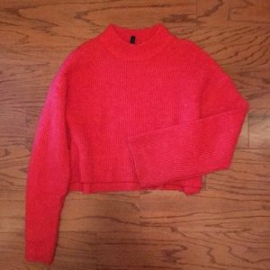 Red cropped sweater | H&M | Medium